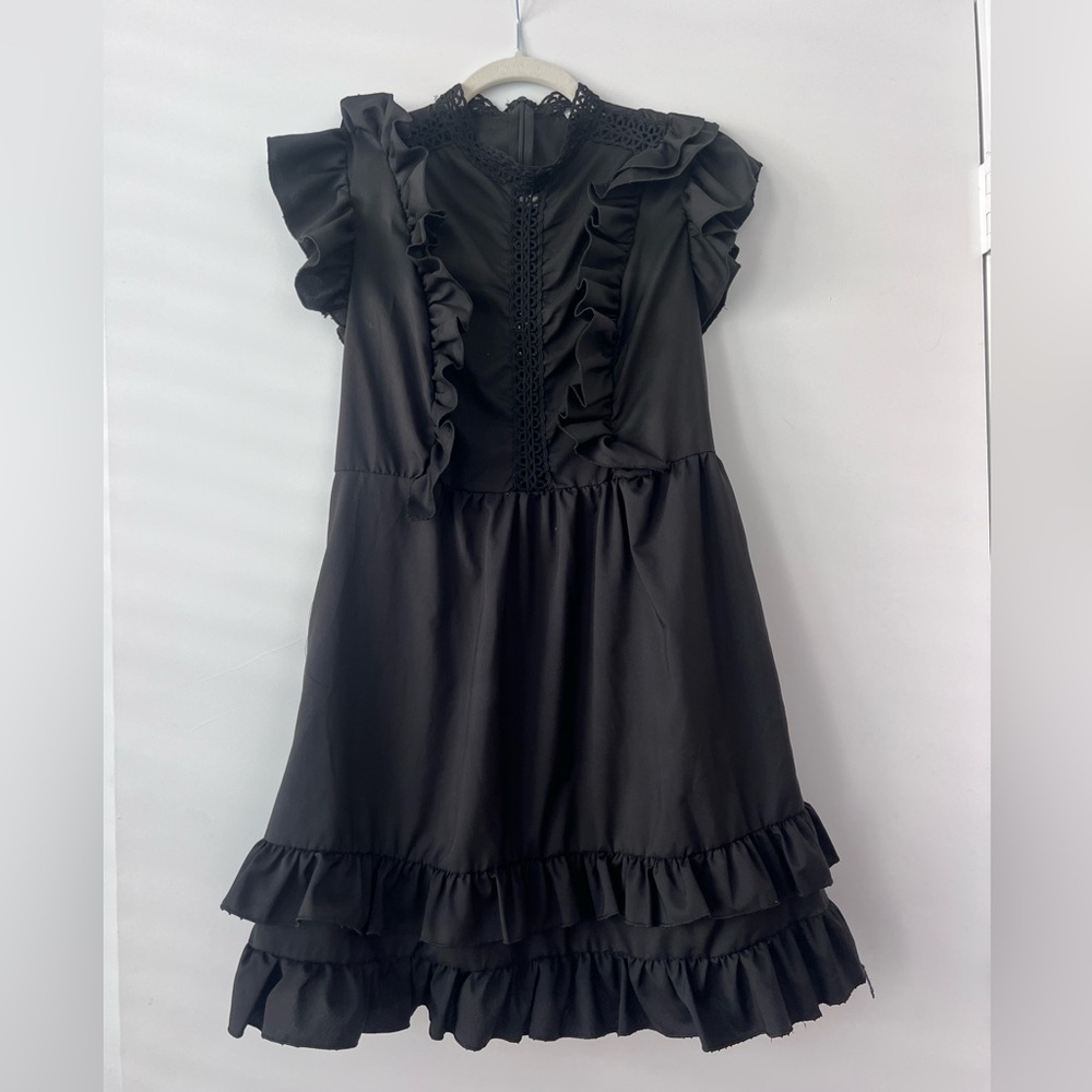 Black ruffle dress